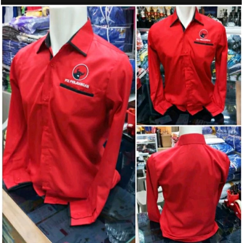 Kemeja Partai PDI Perjuangan Lengan Panjang