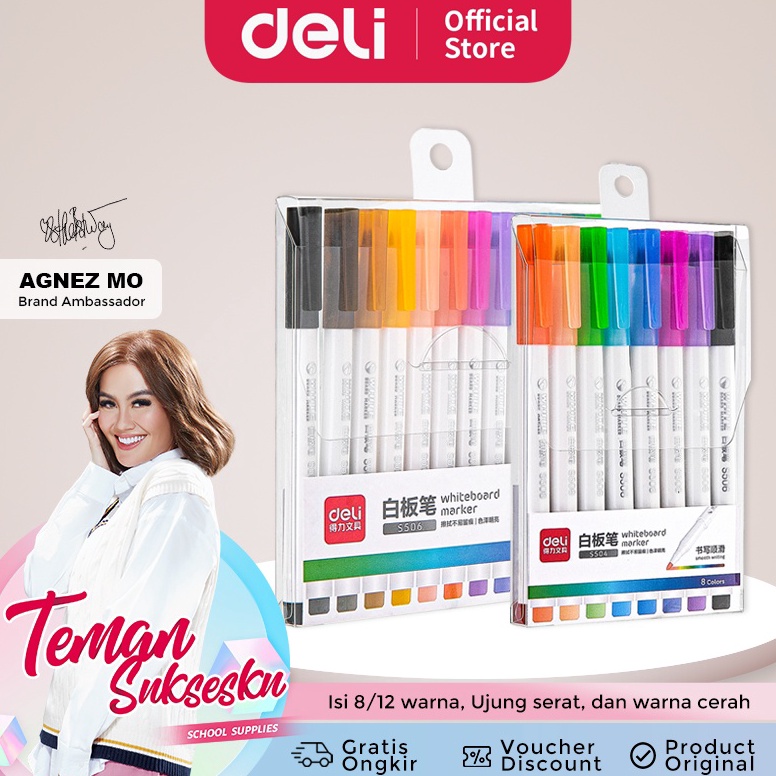 

Kemasan Baru.. Deli spidol isi 8/12 warna graffiti untuk papan tulis, hasil gambar mudah dihapus S504 S506 PZA