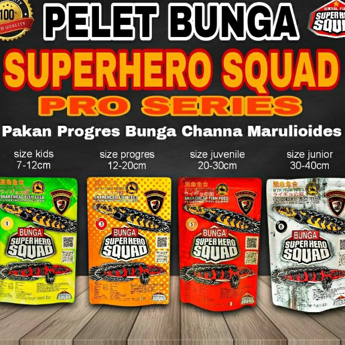 Free Ongkir/ pelet maru BUNGA SUPERHERO SQUAD ikan channa all varian size