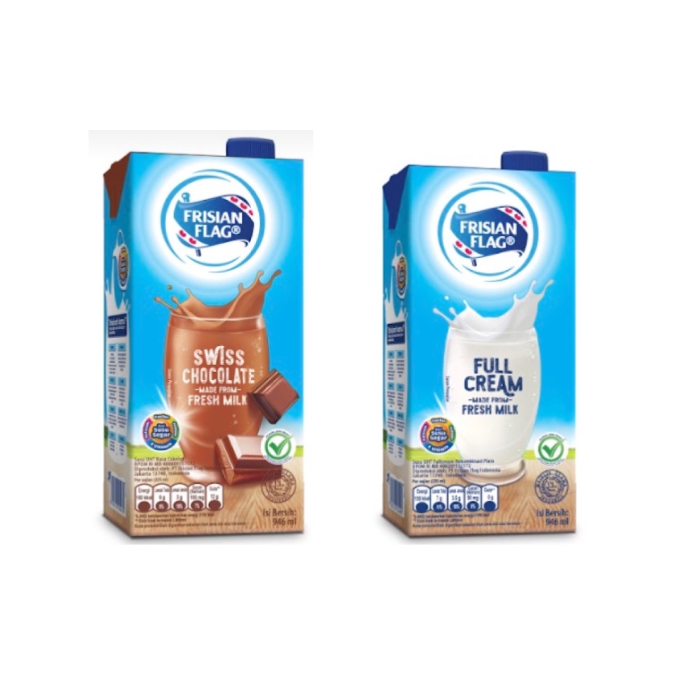 

⚡GROSIR⚡ Frisian Flag Susu UHT Full Cream 946 ml + Frisian Flag Susu UHT Swiss Chocolate 946 ml