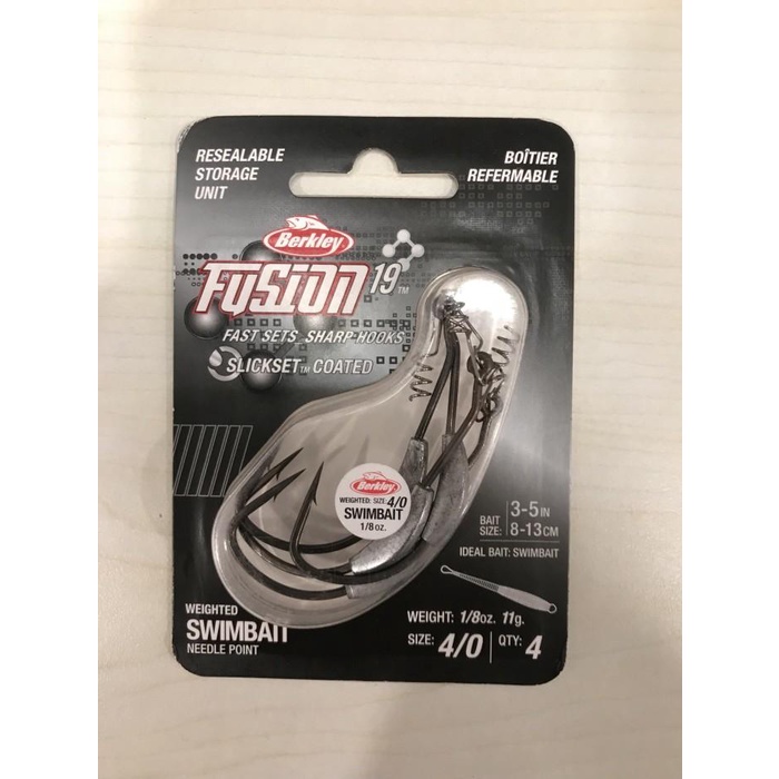 Kailo Berkley Fusion19 Weight Swimbait Hooks - Mata Kail Pancing Worm Hook