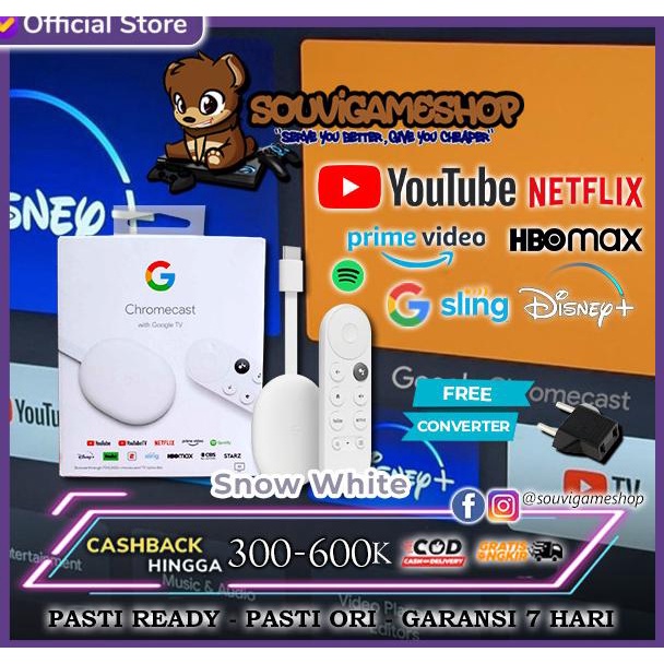 FIRST HAND !! GOOGLE CHROMECAST WITH GOOGLE TV ORIGINAL BNIB LIMITED