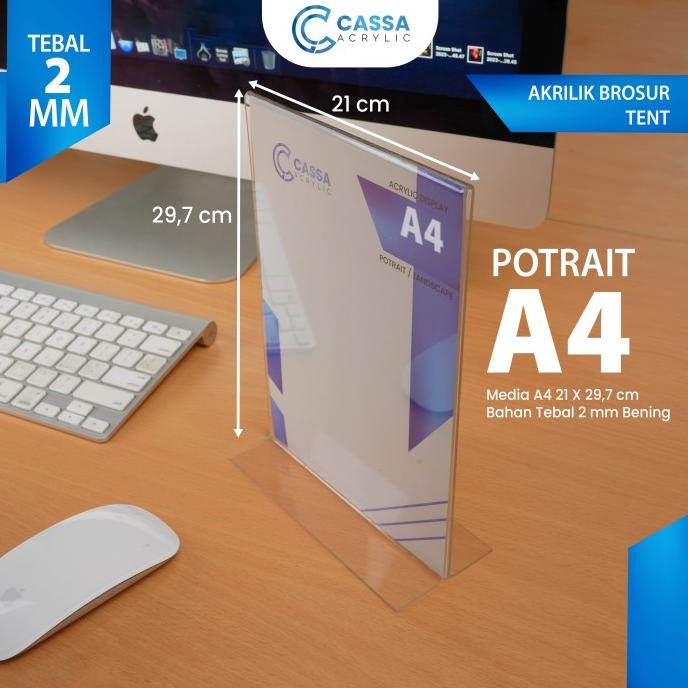 

_^_^_^] TEMPAT BROSUR / TENT HOLDER / TENT CARD AKRILIK DISPLAY 2 SISI A4