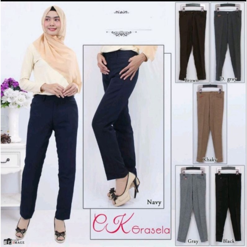 CELANA KERJA PINGGANG KANCING