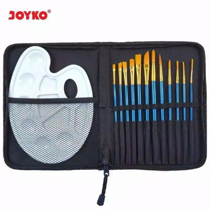 

Terlaris 1 Set Kuas Alat Lukis Art Brush Joyko Brs-7 Isi 12 Pcs Free Palette
