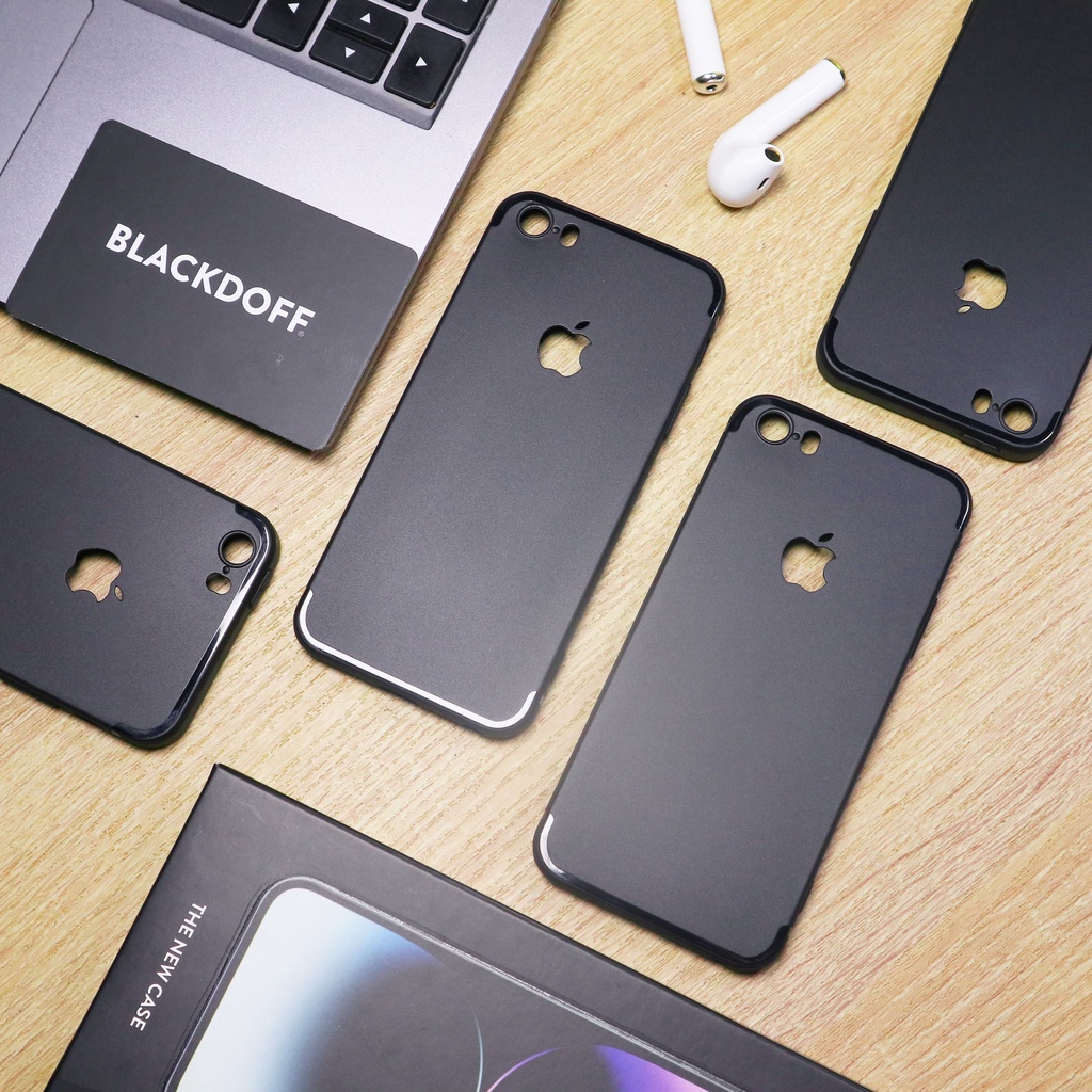 Case iPhone 5 / 5S / SE 2016 SoftCase Premium Black Matte Apple Logo Original BLACKDOFF