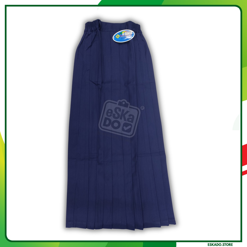 Rok Biru Panjang / Rok Maxi Rempel Biru SMP Merek Seragam