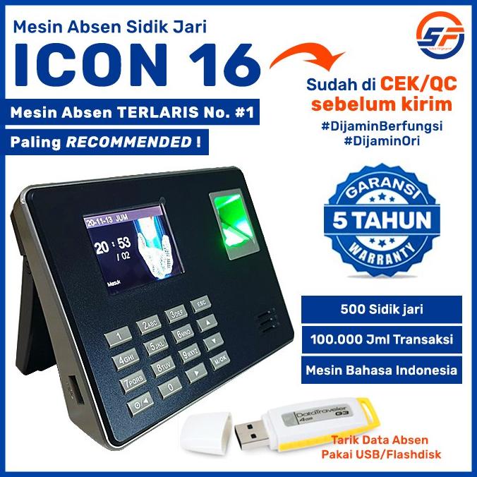 

Fingerprint ICON 16 Mesin Absensi Sidik Jari SSR Original