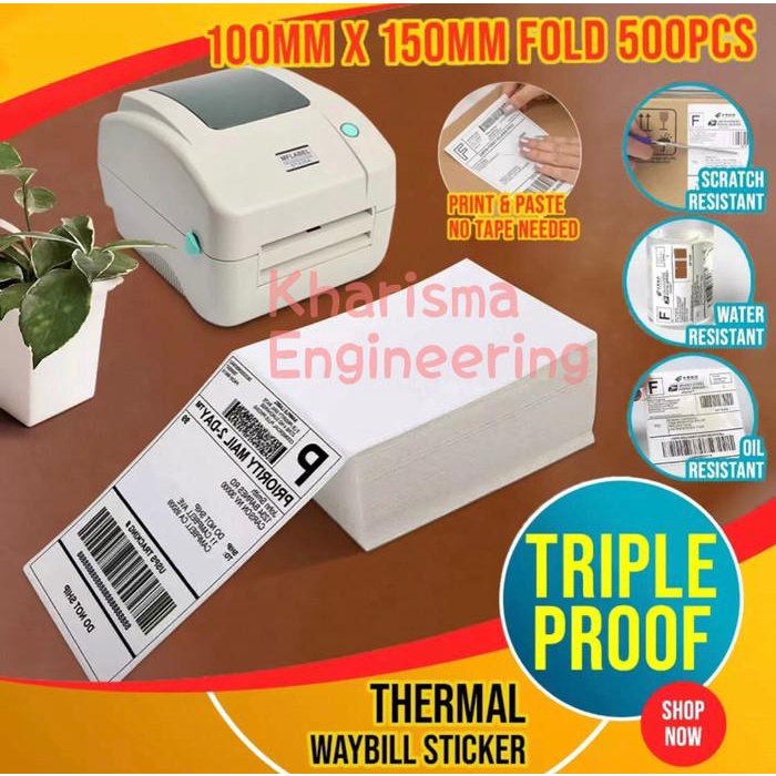 

Terlaris Kertas Thermal Label Lipat Label Barcode Sticker 100X150 A6
