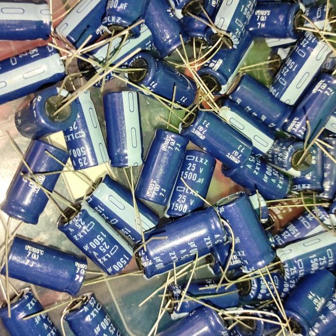 1500uf 25v 1500 1.500uf 1.500 25 Elco Capacitor Elko Kapasitor Polar pcmelektrob9090 Berkualitas