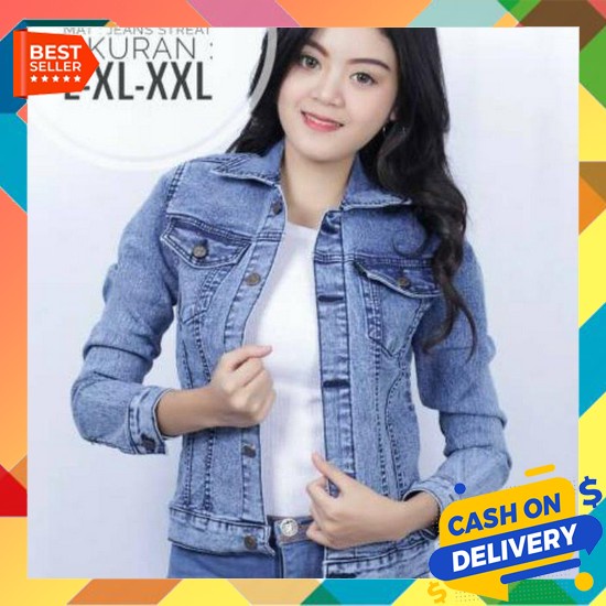 Stay Jacket Jeans Jaket Jeans Wanita Denim Jeans Premium Quality Ootd Hijab Jaket Korea Vf57 Jaket J