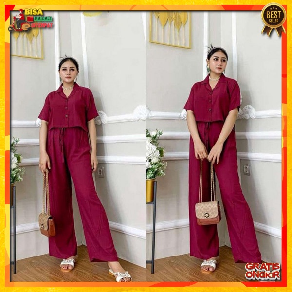 Setelan Wanita Murah Kekinian Setcell Outer Set Kekinian Atasan Bawahan Import Kondangan Celana Outh