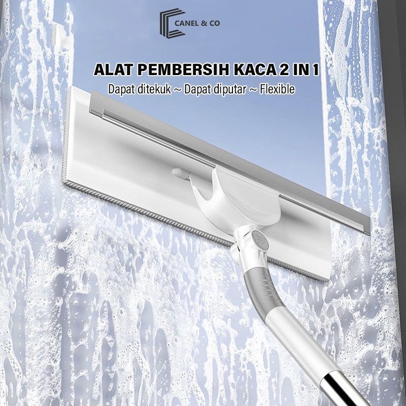 CANEL &amp; CO Alat Pembersih Kaca  Glass Cleaning Brush Teleskopik Wiper Jendela 2 in 1