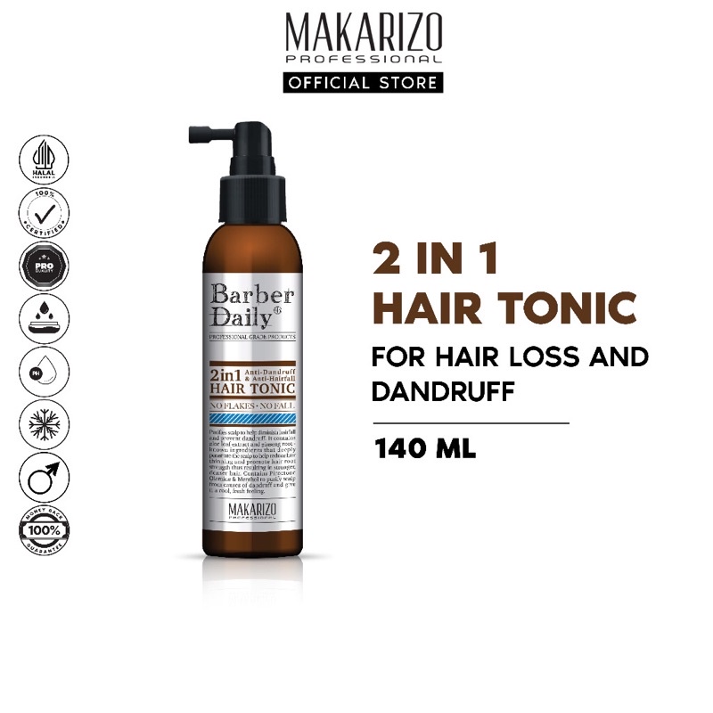 MAKARIZO HAIR TONIC PROFESONAL BARBER TONER RAMBUT KETOMBE RONTOKI