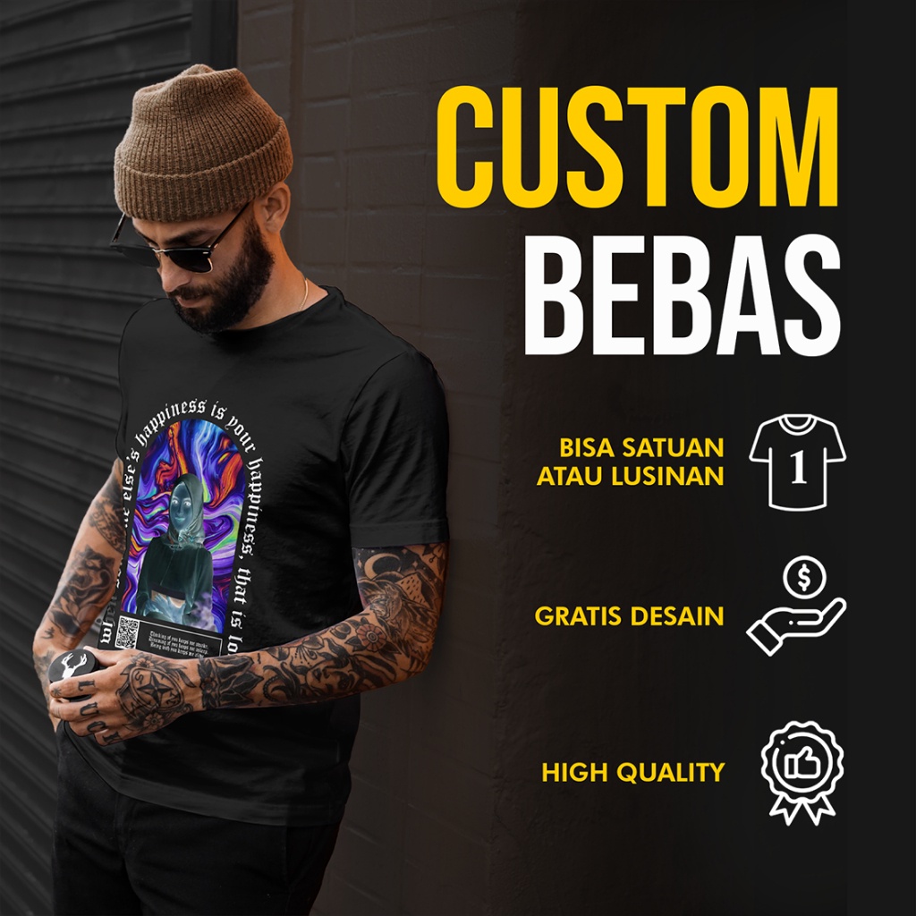 KAOS SABLON SATUAN LUSINAN  [KAOS CUSTOM DESAIN BEBAS] GRATIS DESAIN