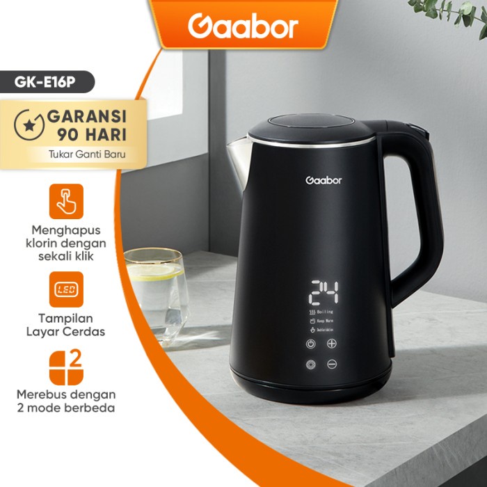 Terlaris Gaabor Kettle Electric Pemanas Air 1.6 L Digital / Gk-E16P