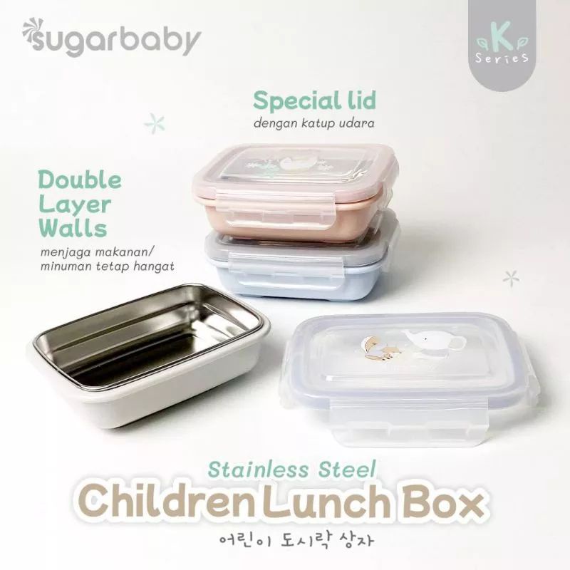 Sugar Baby Stainless Steel Children Lunch Box / Tempat Bekal Anak / Kotak Makan Anak