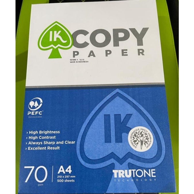 

KERTAS HVS A4 70 GRAM IK PAPER/IK COPY PAPER SUPER MURAH/ 1 Rim ghe
