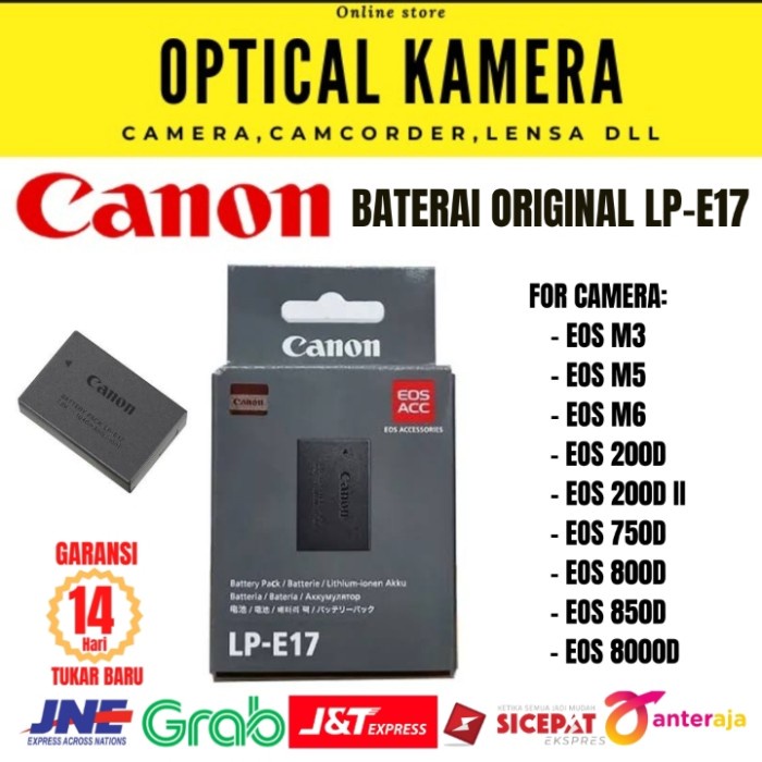DISKON SPESIAL BATERAI KAMERA CANON LP-E17 ORIGINAL FOR EOS M3/M5/M6/EOS 750D/200D TERBARU