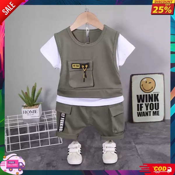 Setelan Import Kaos Rajut Musim Dingin Termurah Outfit Anak Laki Laki Kaos Batik Celan Lengan Panjan