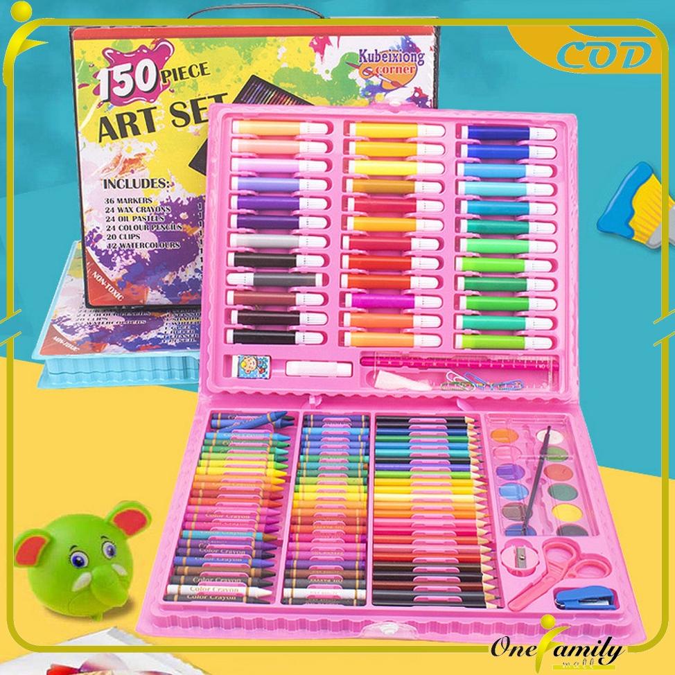 

ONE-A28 Crayon Set Pensil Warna Isi 150PCS / Alat Tulis Colouring Book / Peralatan Gambar Lukis Mewarnai Anak