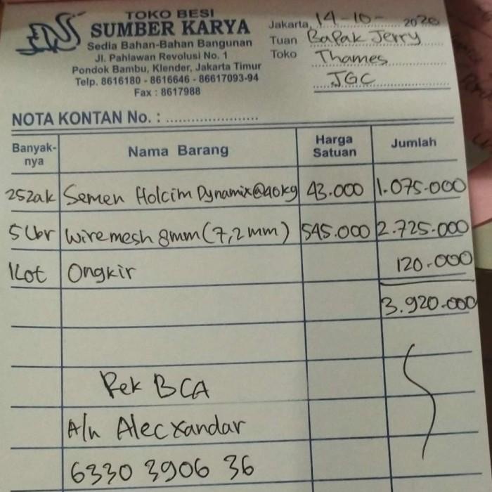 

Nota Bpk. Jerry (2)