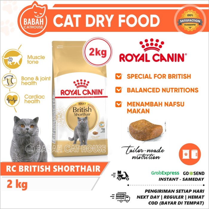 Rc British Adult 2Kg Royal Canin Shorthair Makanan Kucing Bsh Dewasa