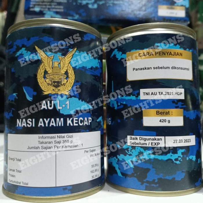 

Ransum Tni Au L-1 Makanan Darurat Instan Kaleng Halal Mui Ransum