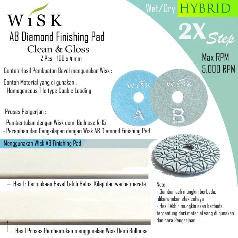 pengkilap pinggul granit, Diamond pad poles pinggul granit, Wisk AB Diamond Finishing Pad, mata geri
