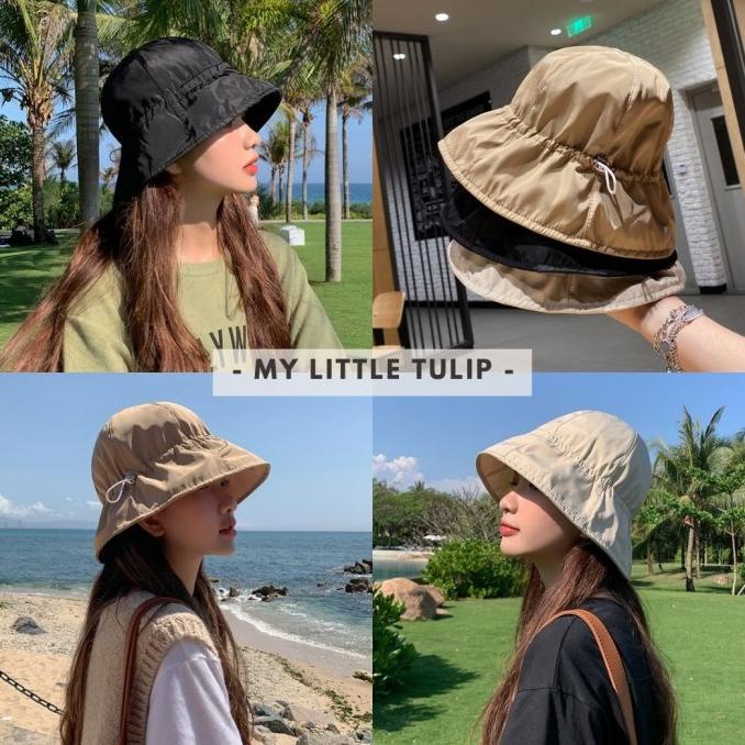Topi Bucket Hat Ringan Parasut Anti Air Topi Polos Bisa Dilipat Murah