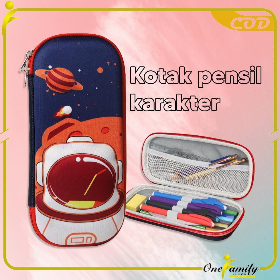 

ONE-A39 Kotak Pensil 3D Karakter Timbul Tempat Pensil Anak Sekolah TK / Tempat Penyimpanan Alat Tulis Anti Air Import
