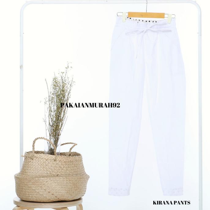 KIRANA PANTS CELANA BIG SIZE WANITA BAGGY PANTS WARNA PUTIH MURAH