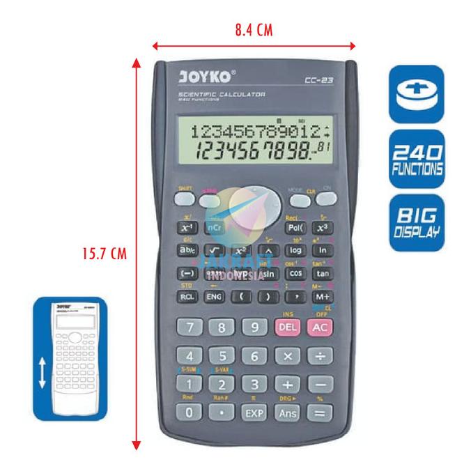 

Kalkulator Calculator Scientific Ilmiah 240 Functions JOYKO CC-23