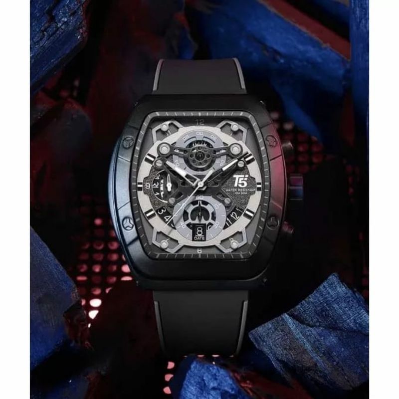 ORIGINAL T5 3857 JAM TANGAN PRIA TERLARIS CHRONOGRAPH WATER PROOF MULTIFUNGSI