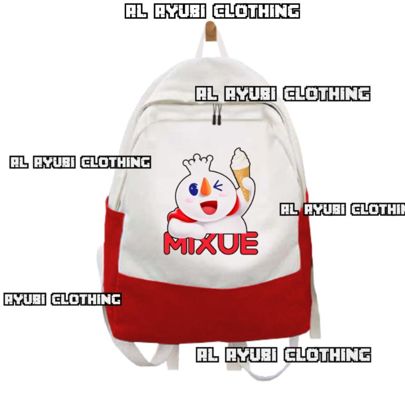 Tas anak mixue ice cream / tas ransel anak sekolah mixue ice cream / free name / mixue