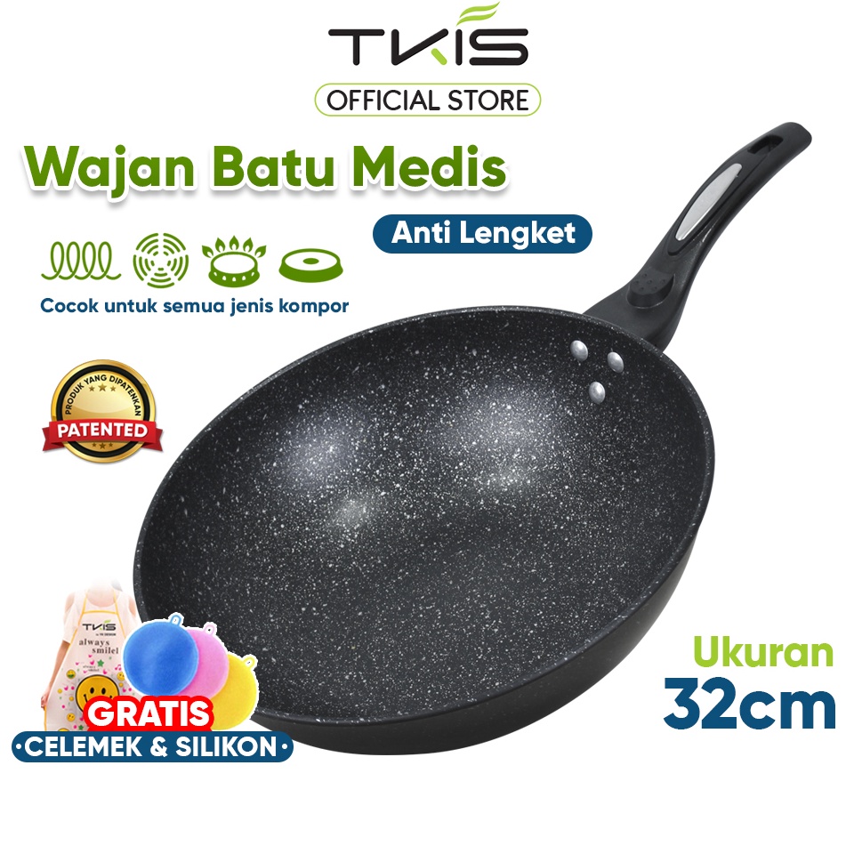 TERBAIK TKIS Panci Wok / Wok Pan Panci Penggorengan Anti Lengket 32 CM TK-822