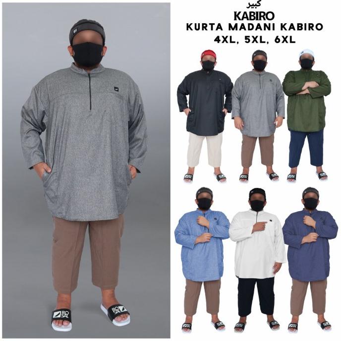 Kurta Madani Kabiro Big Size Jumbo 4Xl 5Xl 6Xl Baju Koko Muslim