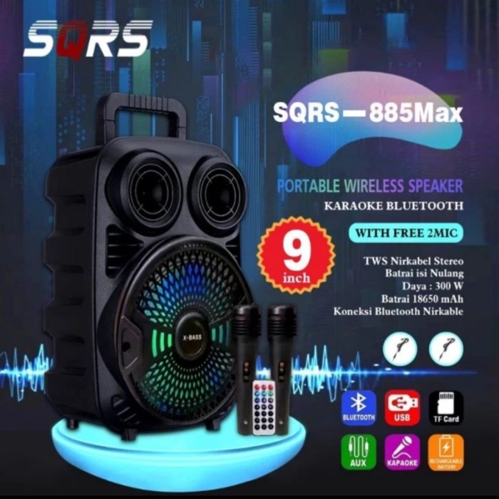 Speaker Bluetooth Karaoke 2 mic-Speaker bluetooth 9 inch-Speaker jumbo