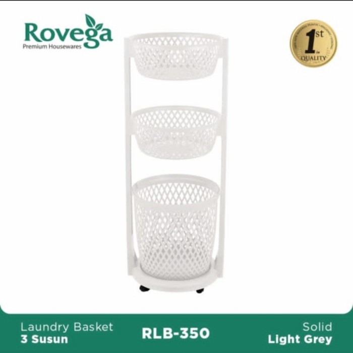 Terlaris Rovega Laundry Basket 3 Susun Rlb 350 - Keranjang Baju Kotor