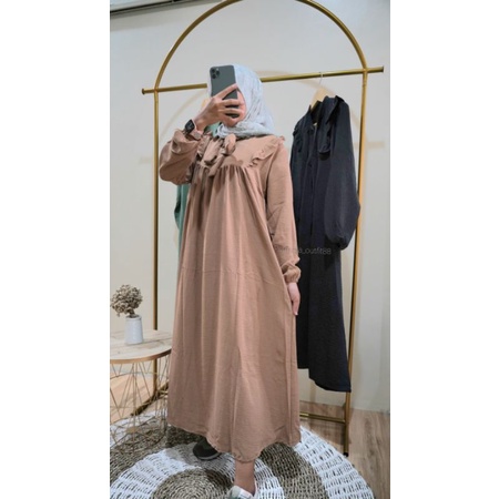 ALMEERA MIDI DRESS FIT TO XXL | GAMIS MIDI WANITA | GAMIS MIDI CRINCLE