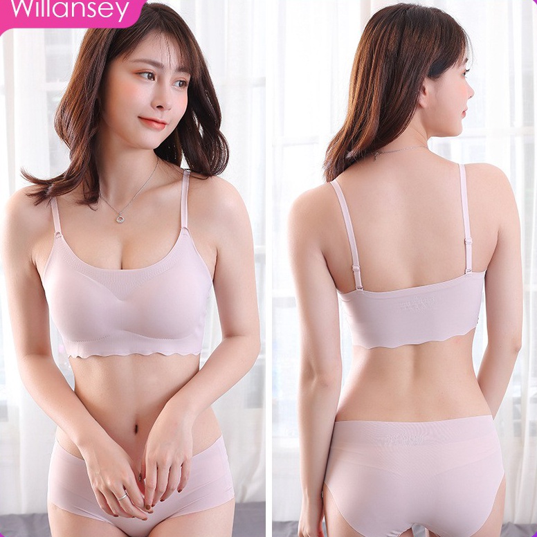 VIRAL [BH+CD] Set Bra Seamless Jepang / Olahraga Push Up Bra Full Cup/ Set Pakaian Dalam Es Sutra Se