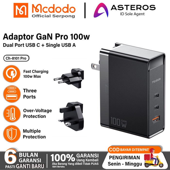 Terlaris Kepala Charger Fast Charging 30W 45W - 100W Mcdodo Traveling Style