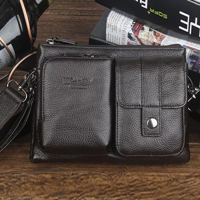 Tas Selempang Kulit Pria Branded - Tas Tangan - Tas Hp Pinggang 3090