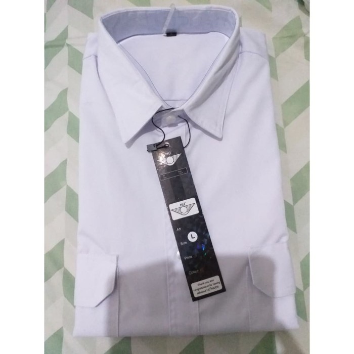 Kemeja Lengan Pendek Putih/Pria/Pangkat/Kerja/Formal Hr