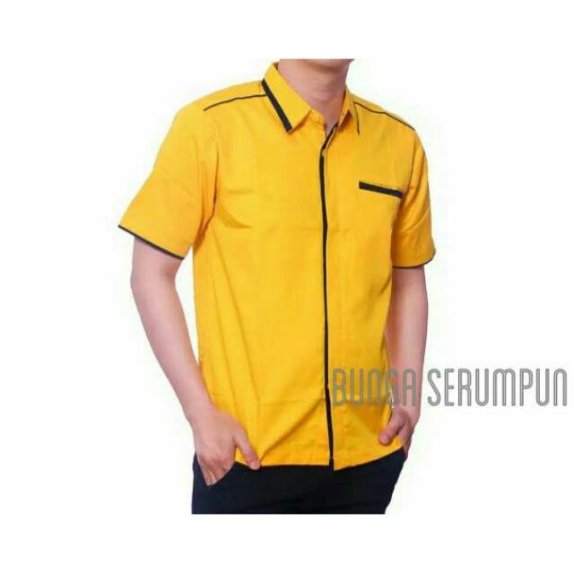 Kemeja Kerja - Kuning Seragam Si Kantor Pria