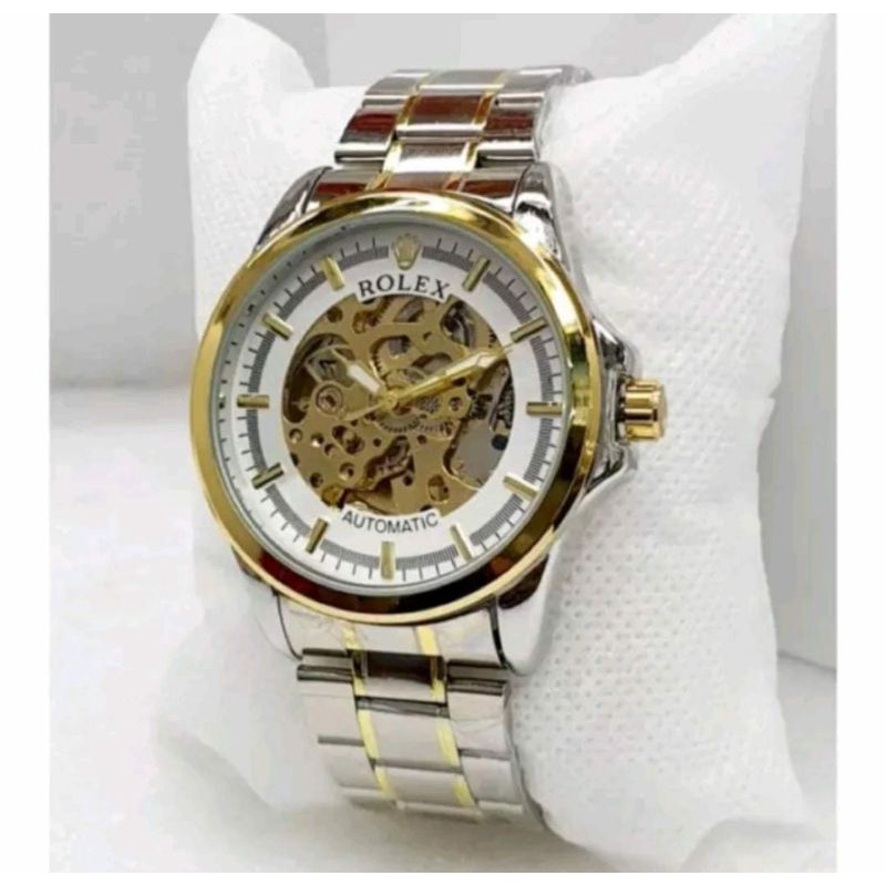 Jam Tangan Automatic Rolex Stainliss Steel Tanpa Baterai Kasual Fashion Bayar Dirumah