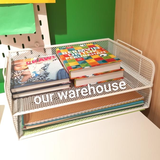 

DRONJ0NS Tempat surat, Rak Kertas, Document letter tray 2 susun Putih