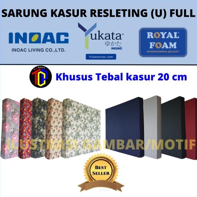 Promo Hari Ini Sarung Kasur Busa Inoac Resleting (L)Full Tebal 20 | Sarung Kasur Busa