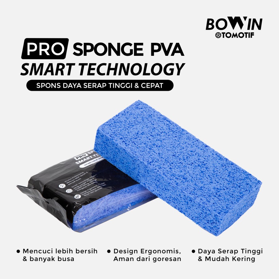 Bowin Smart Sponge Busa Banyak - Pro PVA Tech (Spons Cuci Mobil Motor) - PRO SPONGE BUSA