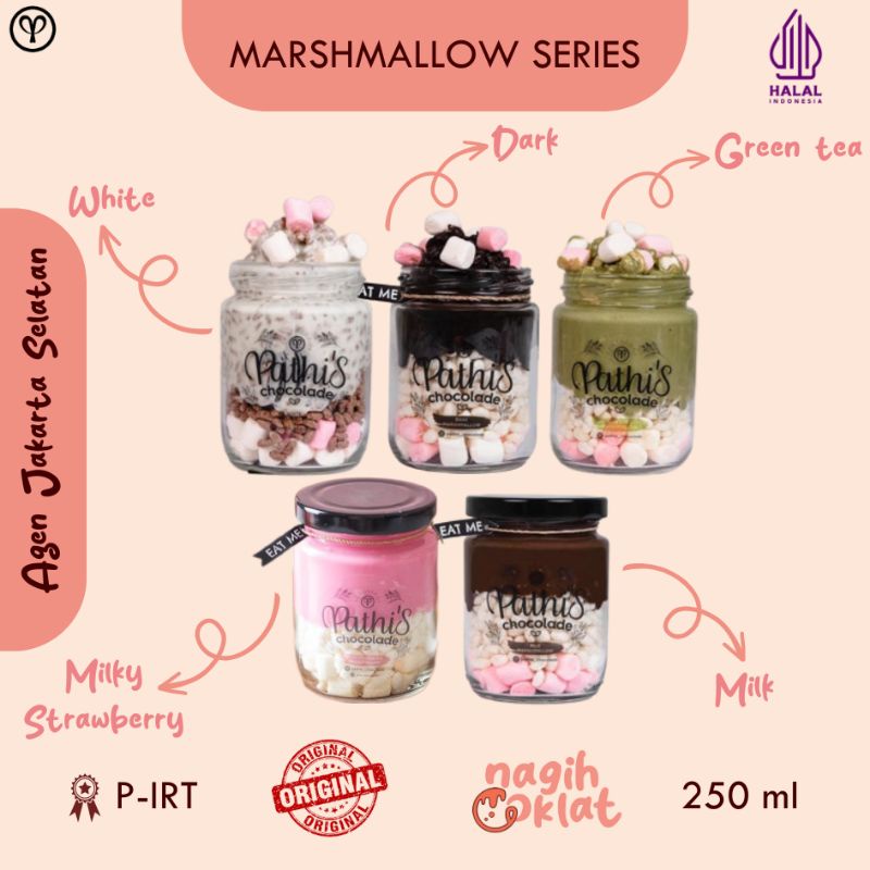 

Pathis Chocolade Varian Marshmallow (Cemilan cokelat lumer - Choco crunchy in jar) - @nagihcoklat